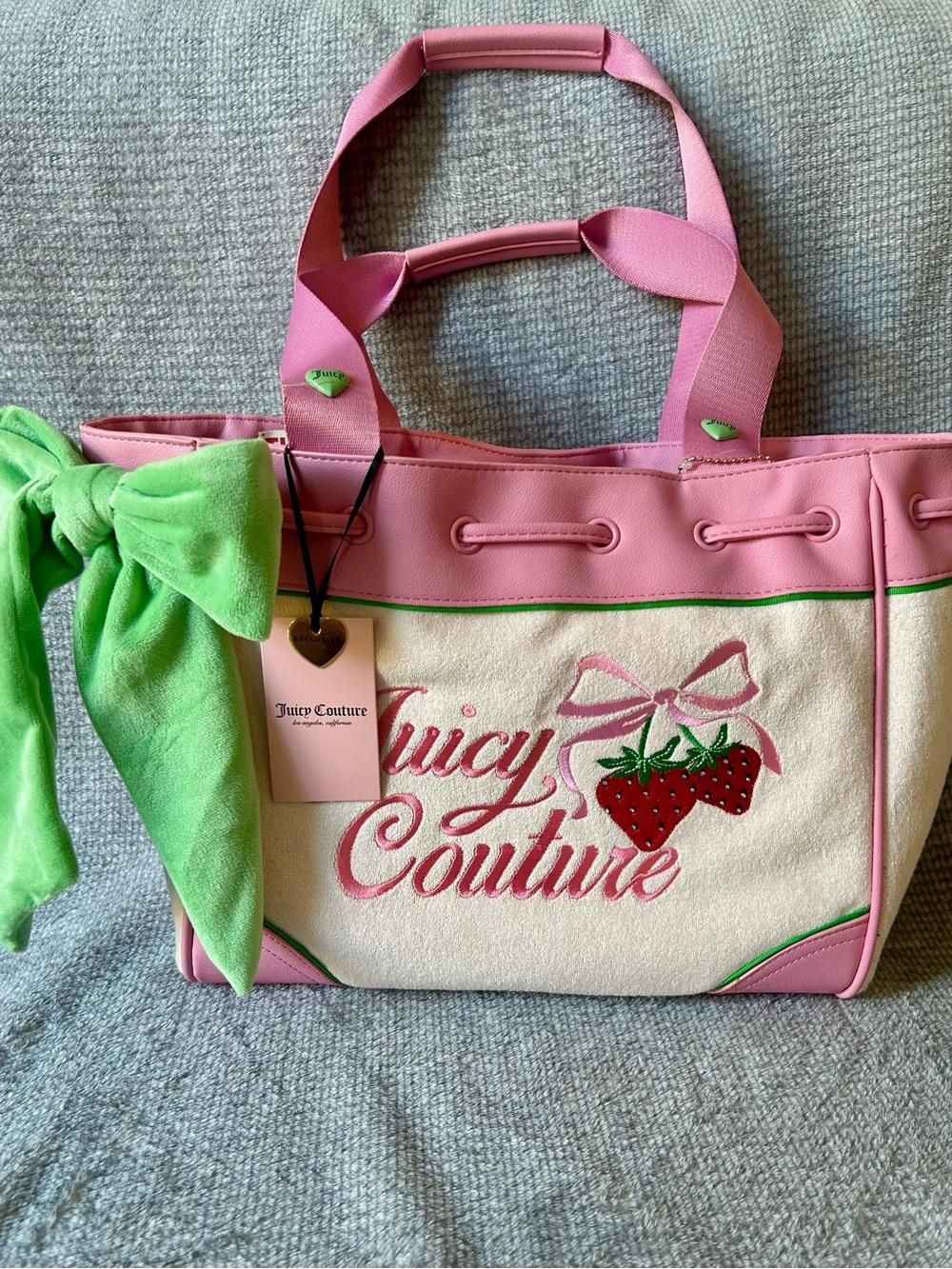 Juicy Couture Retro Strawberry Daydreamer Tote in Powder Blush NWT Y2K